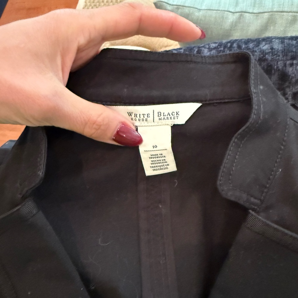 White House Black Market New Black Utility Jacket size 10 lightweight - Picture 7 of 7